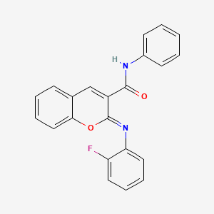 (2Z)-2-[(2-fluorophenyl)imino]-N-phenyl-2H-chromene-3-carboxamide