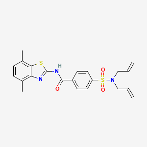 molecular formula C22H23N3O3S2 B2404160 4-(N,N-diallylsulfamoyl)-N-(4,7-dimethylbenzo[d]thiazol-2-yl)benzamide CAS No. 896676-18-9