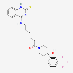 molecular formula C26H29F3N4O2S B2404172 4-[(6-{4-hydroxy-4-[3-(trifluoromethyl)phenyl]piperidin-1-yl}-6-oxohexyl)amino]quinazoline-2(1H)-thione CAS No. 689266-27-1