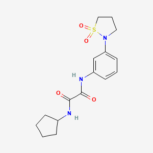 molecular formula C16H21N3O4S B2404178 N-cyclopentyl-N'-[3-(1,1-dioxo-1,2-thiazolidin-2-yl)phenyl]oxamide CAS No. 1105246-48-7