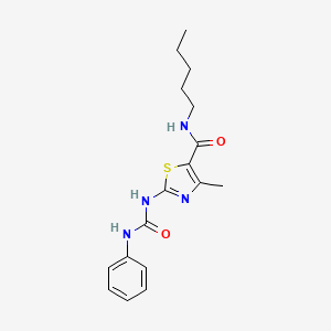 molecular formula C17H22N4O2S B2404187 4-methyl-N-pentyl-2-(3-phenylureido)thiazole-5-carboxamide CAS No. 942010-45-9