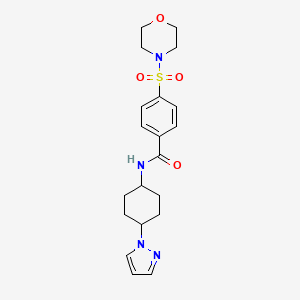molecular formula C20H26N4O4S B2404189 4-(morpholine-4-sulfonyl)-N-[4-(1H-pyrazol-1-yl)cyclohexyl]benzamide CAS No. 2097931-31-0