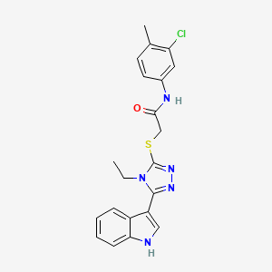 N-(3-chloro-4-methylphenyl)-2-((4-ethyl-5-(1H-indol-3-yl)-4H-1,2,4-triazol-3-yl)thio)acetamide