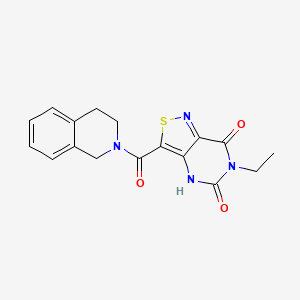 molecular formula C17H16N4O3S B2404192 3-[3,4-dihydro-2(1H)-isoquinolinylcarbonyl]-6-ethylisothiazolo[4,3-d]pyrimidine-5,7(4H,6H)-dione CAS No. 1251675-11-2