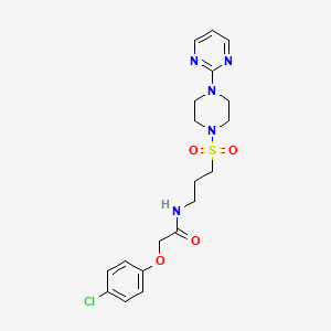 2-(4-chlorophenoxy)-N-(3-((4-(pyrimidin-2-yl)piperazin-1-yl)sulfonyl)propyl)acetamide