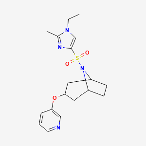 (1R,5S)-8-((1-ethyl-2-methyl-1H-imidazol-4-yl)sulfonyl)-3-(pyridin-3-yloxy)-8-azabicyclo[3.2.1]octane