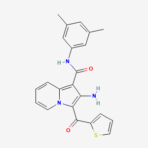 molecular formula C22H19N3O2S B2404218 2-amino-N-(3,5-dimethylphenyl)-3-(thiophene-2-carbonyl)indolizine-1-carboxamide CAS No. 898453-15-1