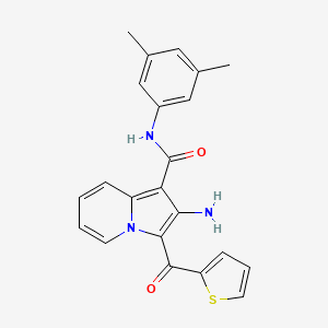 molecular formula C22H19N3O2S B2404218 2-氨基-N-(3,5-二甲基苯基)-3-(噻吩-2-羰基)吲哚并[1,2-a]喹唑啉-1-甲酰胺 CAS No. 898453-15-1