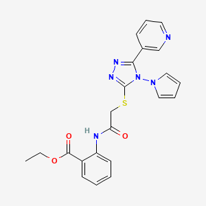 ethyl 2-[({[5-(pyridin-3-yl)-4-(1H-pyrrol-1-yl)-4H-1,2,4-triazol-3-yl]sulfanyl}acetyl)amino]benzoate