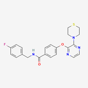 N-(4-fluorobenzyl)-4-[(3-thiomorpholin-4-ylpyrazin-2-yl)oxy]benzamide