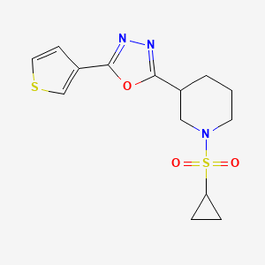 2-(1-(Cyclopropylsulfonyl)piperidin-3-yl)-5-(thiophen-3-yl)-1,3,4-oxadiazole