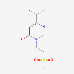 molecular formula C9H13FN2O3S B2404223 2-(6-Oxo-4-propan-2-ylpyrimidin-1-yl)ethanesulfonyl fluoride CAS No. 2248753-08-2