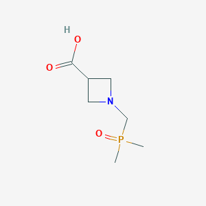 molecular formula C7H14NO3P B2404224 1-(二甲基磷酰甲基)氮杂环丁烷-3-羧酸 CAS No. 2490418-65-8