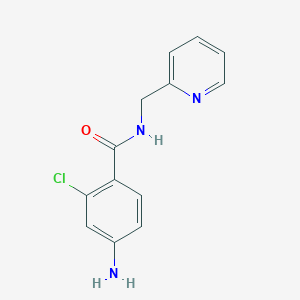 molecular formula C13H12ClN3O B2404231 4-氨基-2-氯-N-(吡啶-2-基甲基)苯甲酰胺 CAS No. 954574-19-7