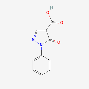 molecular formula C10H8N2O3 B2404232 5-oxo-1-phenyl-4,5-dihydro-1H-pyrazole-4-carboxylic acid CAS No. 860408-94-2