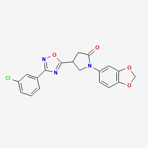 1-(1,3-Benzodioxol-5-yl)-4-[3-(3-chlorophenyl)-1,2,4-oxadiazol-5-yl]-2-pyrrolidinone