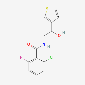 molecular formula C13H11ClFNO2S B2404236 2-chloro-6-fluoro-N-(2-hydroxy-2-(thiophen-3-yl)ethyl)benzamide CAS No. 1251561-44-0