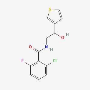 molecular formula C13H11ClFNO2S B2404236 N-(2-hydroxy-2-(thiophène-3-yl)éthyl)-2-chloro-6-fluoro benzamide CAS No. 1251561-44-0