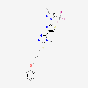 4-methyl-3-{2-[3-methyl-5-(trifluoromethyl)-1H-pyrazol-1-yl]-1,3-thiazol-4-yl}-5-[(4-phenoxybutyl)sulfanyl]-4H-1,2,4-triazole