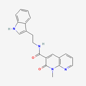 molecular formula C20H18N4O2 B2404239 N-(2-(1H-インドール-3-イル)エチル)-1-メチル-2-オキソ-1,2-ジヒドロ-1,8-ナフチリジン-3-カルボキサミド CAS No. 899951-59-8