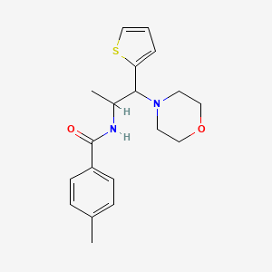 molecular formula C19H24N2O2S B2404243 4-メチル-N-(1-モルフォリノ-1-(チオフェン-2-イル)プロパン-2-イル)ベンザミド CAS No. 887205-15-4