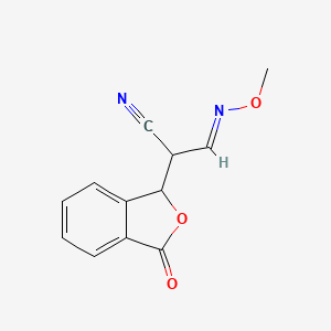 molecular formula C12H10N2O3 B2404250 (3E)-3-(methoxyimino)-2-(3-oxo-1,3-dihydro-2-benzofuran-1-yl)propanenitrile CAS No. 339278-31-8