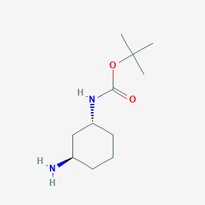 molecular formula C11H22N2O2 B2404251 tert-Butyl ((1R,3R)-3-aminocyclohexyl)carbamate CAS No. 1298101-47-9; 1788036-23-6; 609788-04-7