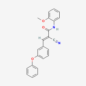 molecular formula C23H18N2O3 B2404252 (E)-2-cyano-N-(2-methoxyphenyl)-3-(3-phenoxyphenyl)prop-2-enamide CAS No. 359779-37-6