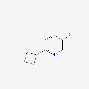 molecular formula C10H12BrN B2404253 5-Bromo-2-cyclobutyl-4-methylpyridine CAS No. 2138547-77-8