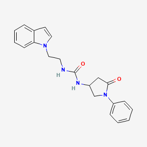 molecular formula C21H22N4O2 B2404254 1-(2-(1H-indol-1-yl)ethyl)-3-(5-oxo-1-phenylpyrrolidin-3-yl)urea CAS No. 887465-27-2