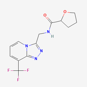 N-((8-(trifluoromethyl)-[1,2,4]triazolo[4,3-a]pyridin-3-yl)methyl)tetrahydrofuran-2-carboxamide