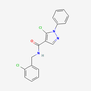 molecular formula C17H13Cl2N3O B2404259 5-chloro-N-(2-chlorobenzyl)-1-phenyl-1H-pyrazole-4-carboxamide CAS No. 1441050-74-3