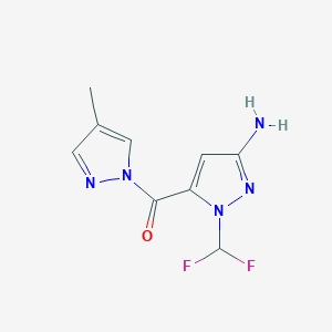 [5-Amino-2-(difluoromethyl)pyrazol-3-yl]-(4-methylpyrazol-1-yl)methanone