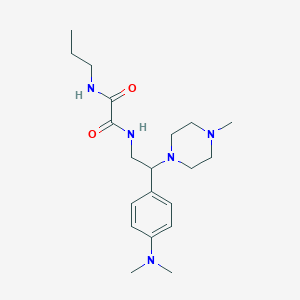 molecular formula C20H33N5O2 B2404263 N1-(2-(4-(二甲氨基)苯基)-2-(4-甲基哌嗪-1-基)乙基)-N2-丙基草酰胺 CAS No. 941914-05-2