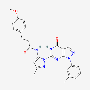 3-(4-methoxyphenyl)-N-(3-methyl-1-(4-oxo-1-(m-tolyl)-4,5-dihydro-1H-pyrazolo[3,4-d]pyrimidin-6-yl)-1H-pyrazol-5-yl)propanamide