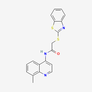 molecular formula C19H15N3OS2 B2404308 2-(1,3-benzothiazol-2-ylsulfanyl)-N-(8-methylquinolin-4-yl)acetamide CAS No. 946359-92-8