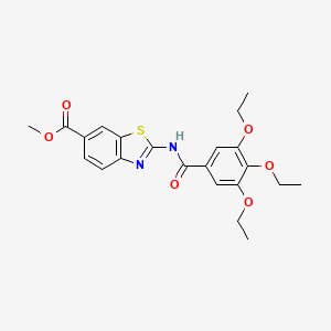 molecular formula C22H24N2O6S B2404309 Methyl 2-(3,4,5-triethoxybenzamido)benzo[d]thiazole-6-carboxylate CAS No. 946309-66-6