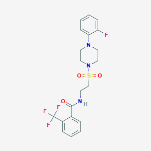 molecular formula C20H21F4N3O3S B2404331 N-(2-((4-(2-fluorophenyl)piperazin-1-yl)sulfonyl)ethyl)-2-(trifluoromethyl)benzamide CAS No. 904827-56-1