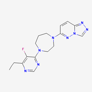 molecular formula C16H19FN8 B2404339 6-(4-(6-Ethyl-5-fluoropyrimidin-4-yl)-1,4-diazepan-1-yl)-[1,2,4]triazolo[4,3-b]pyridazine CAS No. 2310104-54-0