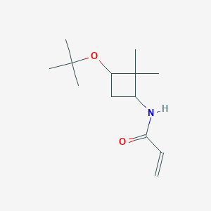 molecular formula C13H23NO2 B2404357 N-[2,2-Dimethyl-3-[(2-methylpropan-2-yl)oxy]cyclobutyl]prop-2-enamide CAS No. 2411266-70-9