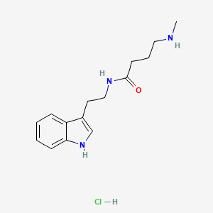 molecular formula C15H22ClN3O B2404377 N-[2-(1H-indol-3-yl)ethyl]-4-(methylamino)butanamide hydrochloride CAS No. 1568634-86-5