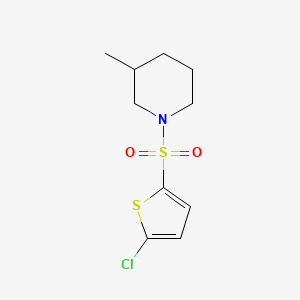 molecular formula C10H14ClNO2S2 B2404378 1-(5-Chloro-thiophene-2-sulfonyl)-3-methyl-piperidine CAS No. 500149-12-2