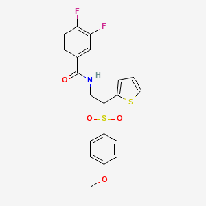 molecular formula C20H17F2NO4S2 B2404384 3,4-difluoro-N-[2-[(4-methoxyphenyl)sulfonyl]-2-(2-thienyl)ethyl]benzamide CAS No. 946297-59-2