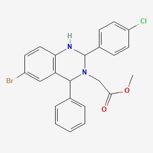 molecular formula C23H20BrClN2O2 B2404385 2-[6-溴-2-(4-氯苯基)-4-苯基-2,4-二氢-1H-喹唑啉-3-基]乙酸甲酯 CAS No. 378766-22-4
