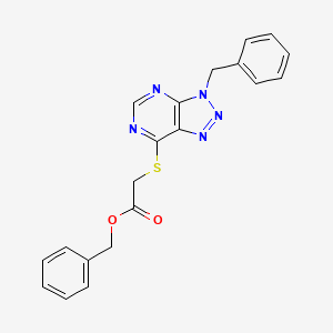 molecular formula C20H17N5O2S B2404389 benzyl 2-((3-benzyl-3H-[1,2,3]triazolo[4,5-d]pyrimidin-7-yl)thio)acetate CAS No. 863453-06-9