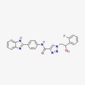 molecular formula C24H19FN6O2 B2404392 N-(4-(1H-苯并[d]咪唑-2-基)苯基)-1-(2-(2-氟苯基)-2-羟乙基)-1H-1,2,3-三唑-4-甲酰胺 CAS No. 2034597-89-0