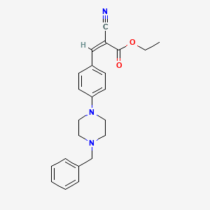 molecular formula C23H25N3O2 B2404393 (Z)-ethyl 3-(4-(4-benzylpiperazin-1-yl)phenyl)-2-cyanoacrylate CAS No. 325694-73-3