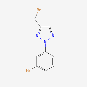 molecular formula C9H7Br2N3 B2404394 4-(Bromomethyl)-2-(3-bromophenyl)triazole CAS No. 2416236-46-7