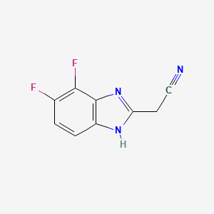 molecular formula C9H5F2N3 B2404398 2-(Cyanomethyl)-4,5-difluorobenzimidazole CAS No. 1500714-70-4