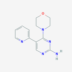 molecular formula C13H15N5O B2404400 4-吗啉-5-(2-吡啶基)-2-嘧啶胺 CAS No. 477851-02-8